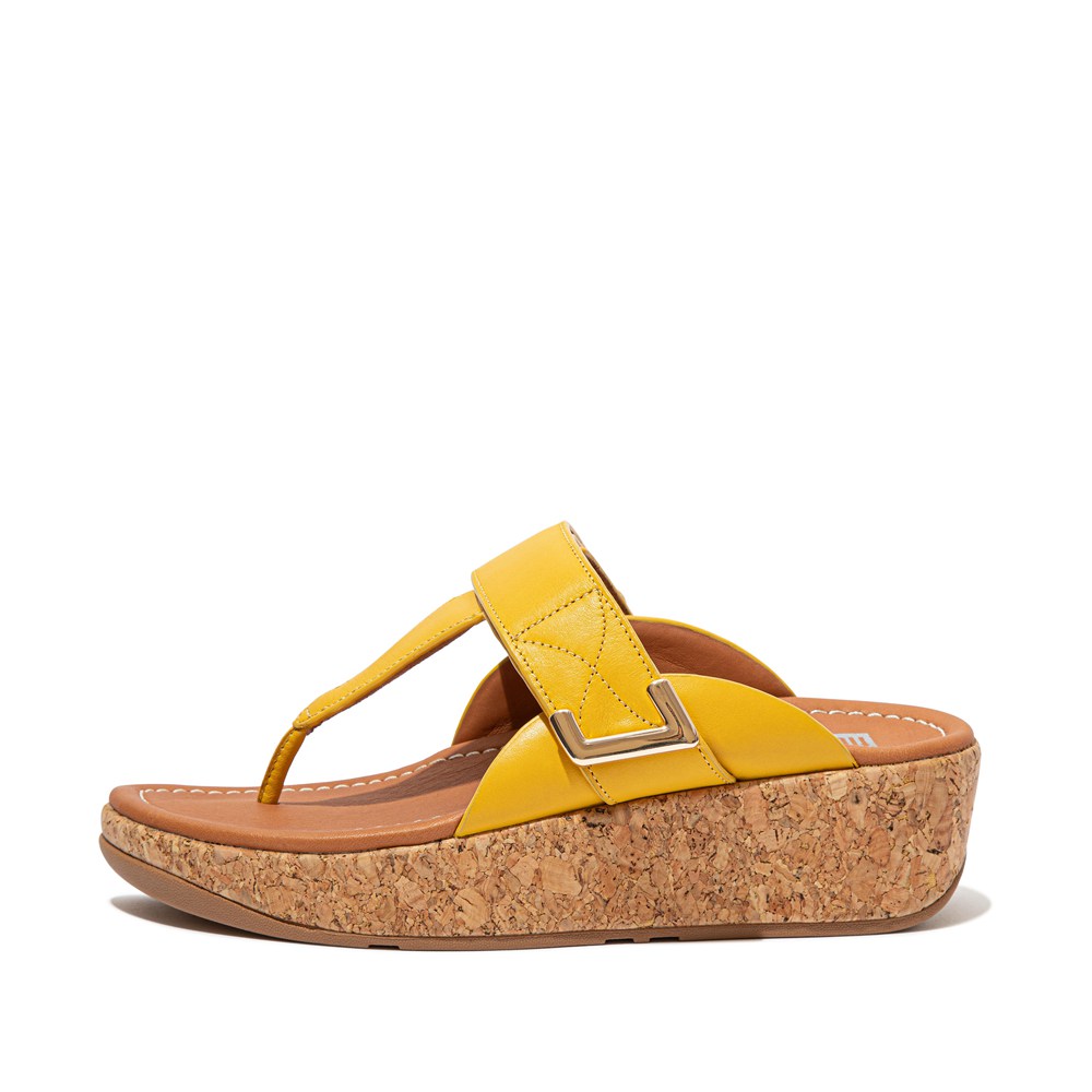 Fitflop Womens Sandals - Remi Adjustable Toe-post - Yellow - 789-FJLPTD
